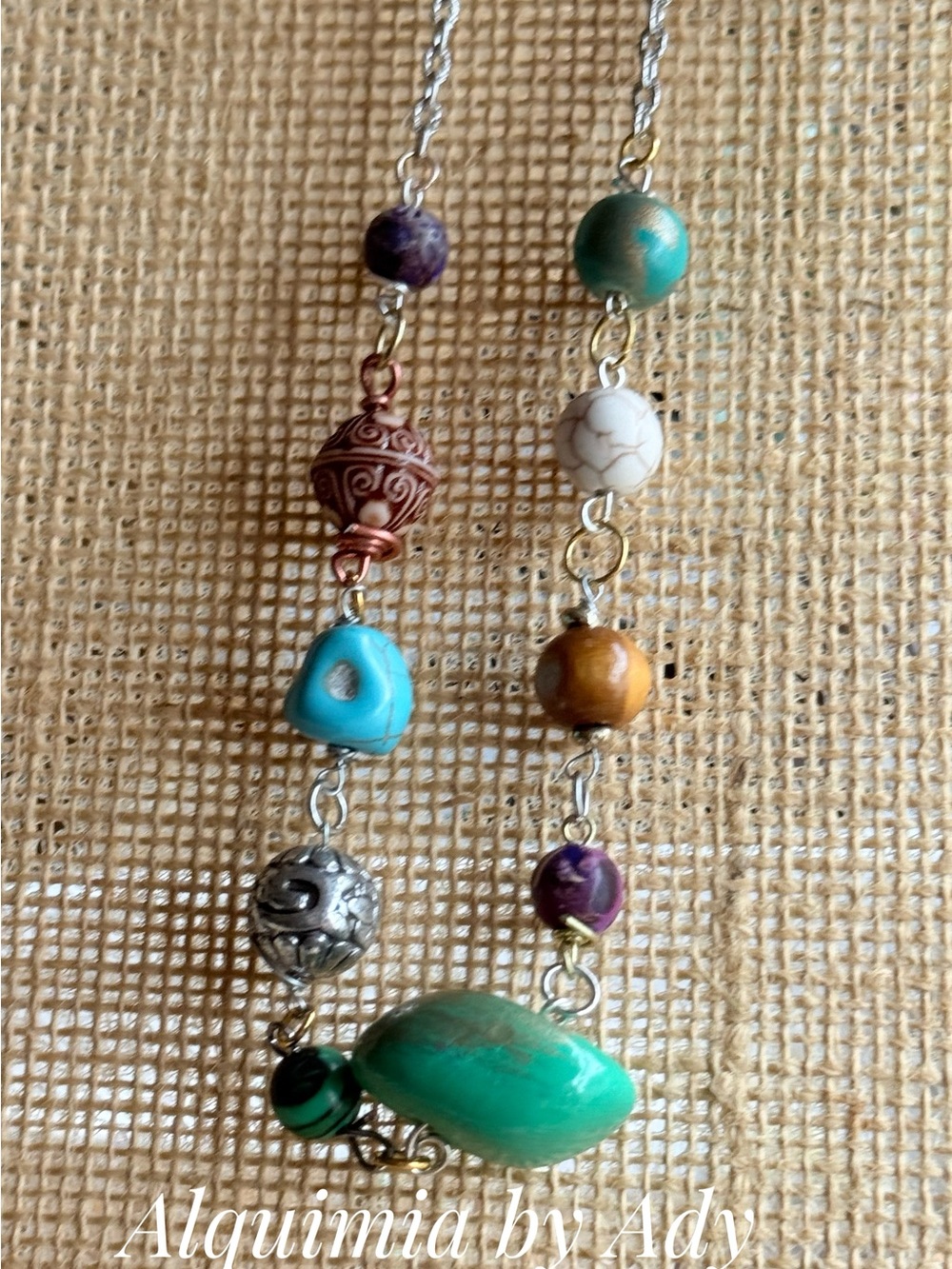 Alquimia Green amazonite and Turquoise Beaded Women's Necklace